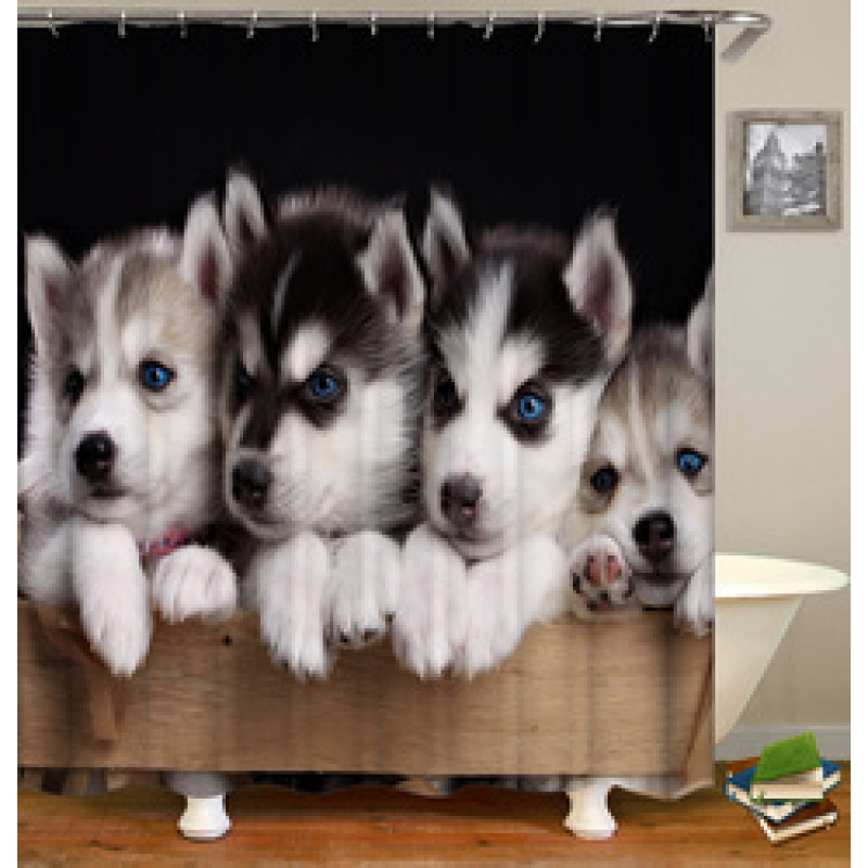 Hot Sales Amazon Choose Antimicrobic Animal Pattern Digital Print Shower curtain Polyester Waterproof Shower Curtain