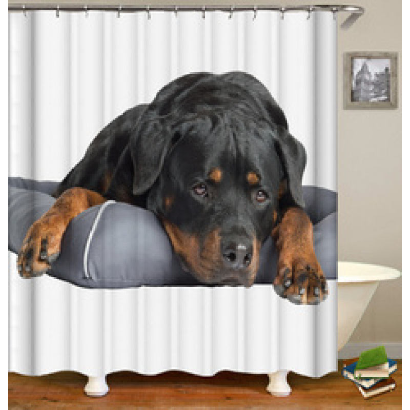 Hot Sales Amazon Choose Antimicrobic Animal Pattern Digital Print Shower curtain Polyester Waterproof Shower Curtain