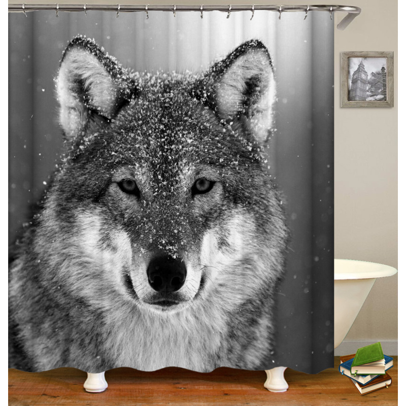 Hot Sales Amazon Choose Antimicrobic Animal Pattern Digital Print Shower curtain Polyester Waterproof Shower Curtain