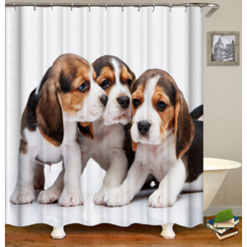 Hot Sales Amazon Choose Antimicrobic Animal Pattern Digital Print Shower curtain Polyester Waterproof Shower Curtain