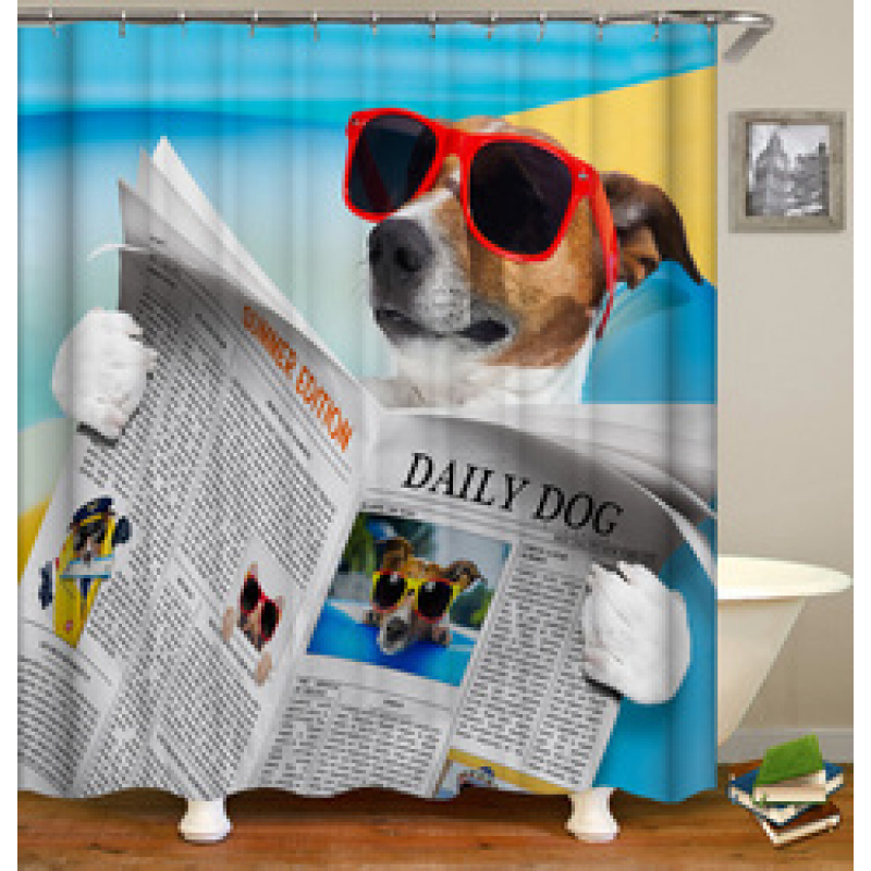 Hot Sales Amazon Choose Antimicrobic Animal Pattern Digital Print Shower curtain Polyester Waterproof Shower Curtain