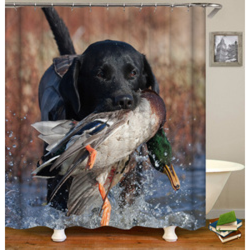 Hot Sales Amazon Choose Antimicrobic Animal Pattern Digital Print Shower curtain Polyester Waterproof Shower Curtain