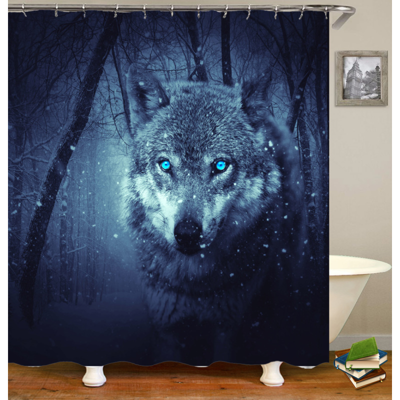 Hot Sales Amazon Choose Antimicrobic Animal Pattern Digital Print Shower curtain Polyester Waterproof Shower Curtain
