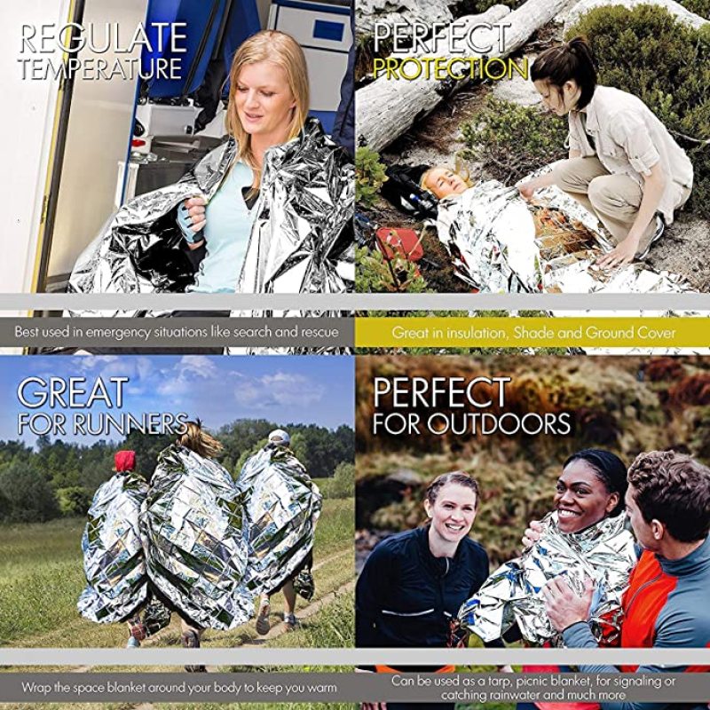 Folding Emergency Blanket Silver Emergency Survival Rescue Shelter Outdoor Camping Keep Warm Blankets