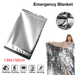 Folding Emergency Blanket Silver Emergency Survival Rescue Shelter Outdoor Camping Keep Warm Blankets