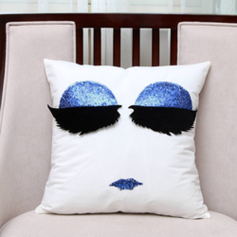 Eyelash Sequin Sofa Garden Cushion Cover, Fashion Polyester Custom Cushion Cover/
