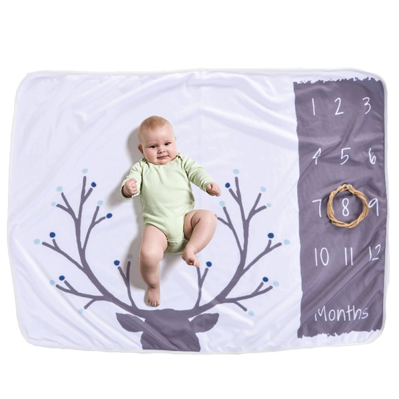 Cute Baby Milestone Blanket Photography Background, Best Selling Infant Print Baby Soft Blanket/