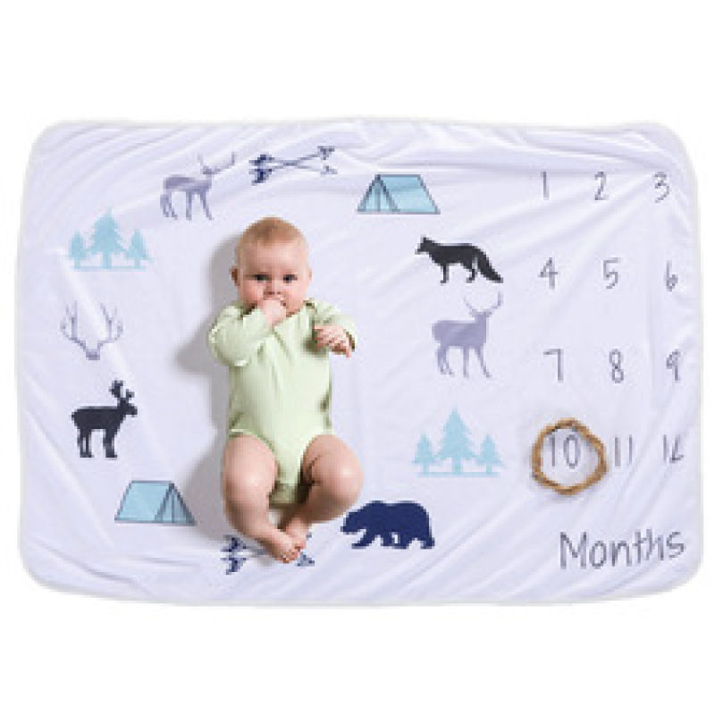 Cute Baby Milestone Blanket Photography Background, Best Selling Infant Print Baby Soft Blanket/
