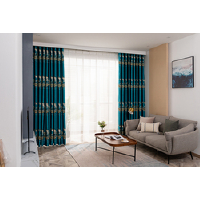 Spot wholesale Customized Jacquard Modern Blackout Window Curtain for Living Room Shading Curtain#
