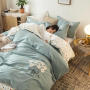 Home Bedding Set 100% Cotton Luxury, 4 Pcs Embroidery Comforter Set Bedding/