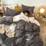 Home Bedding Set 100% Cotton Luxury, 4 Pcs Embroidery Comforter Set Bedding/