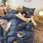 Home Bedding Set 100% Cotton Luxury, 4 Pcs Embroidery Comforter Set Bedding/