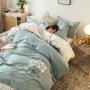 Home Bedding Set 100% Cotton Luxury, 4 Pcs Embroidery Comforter Set Bedding/