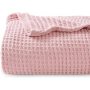 100% Cotton Soft Bed Plaid Home Knitted Blanket Corn Grain Waffle Embossed Ruffles Warm Plaid Throw Bedspread