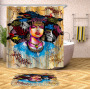 Decorativas African American Women 3D Shower Curtain Set Branded Waterproof Shower Curtain With Bath Mat