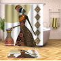 Decorativas African American Women 3D Shower Curtain Set Branded Waterproof Shower Curtain With Bath Mat
