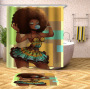 Decorativas African American Women 3D Shower Curtain Set Branded Waterproof Shower Curtain With Bath Mat