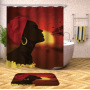 Decorativas African American Women 3D Shower Curtain Set Branded Waterproof Shower Curtain With Bath Mat