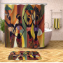 Decorativas African American Women 3D Shower Curtain Set Branded Waterproof Shower Curtain With Bath Mat