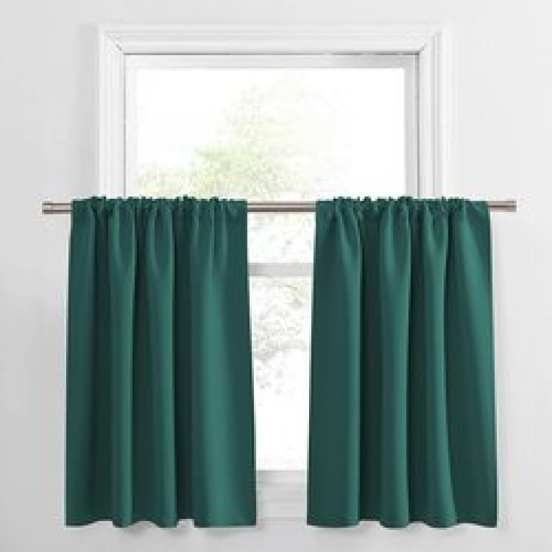 Wholesale Cheap 3 Pieces Set Geometric navy blue  Kitchen Curtain Polyester Rod Pocket Curtain With Valance Designs