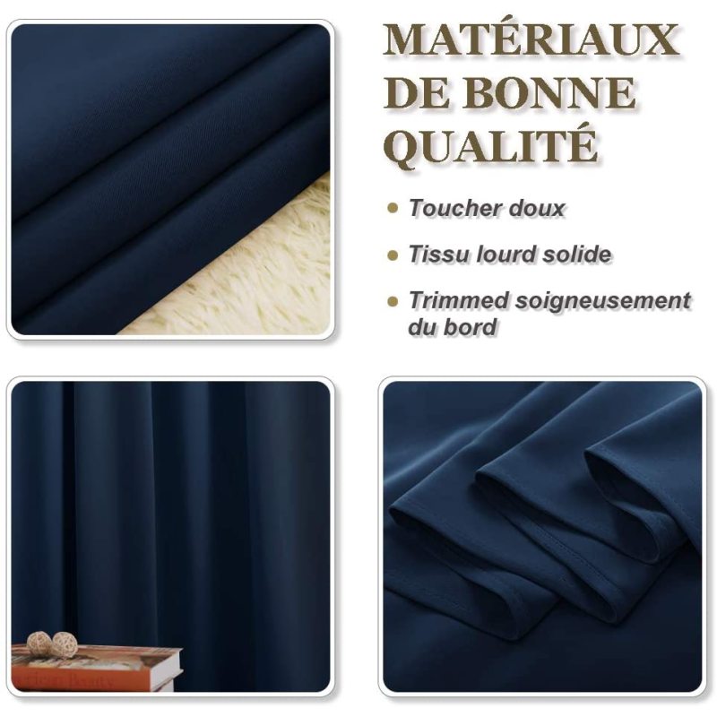 Wholesale Cheap 3 Pieces Set Geometric navy blue  Kitchen Curtain Polyester Rod Pocket Curtain With Valance Designs