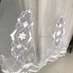 free sample 100% Polyester curtains with attached valance indian silk embroidery curtains