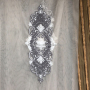 free sample 100% Polyester curtains with attached valance indian silk embroidery curtains