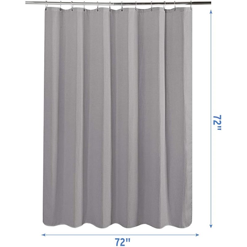 Amazon Grey  Waffle Weave Hotel Quality Bathroom 72x72 Inches 100%Polyester Shower Curtain, Heavy Duty Fabric Shower Curtain/