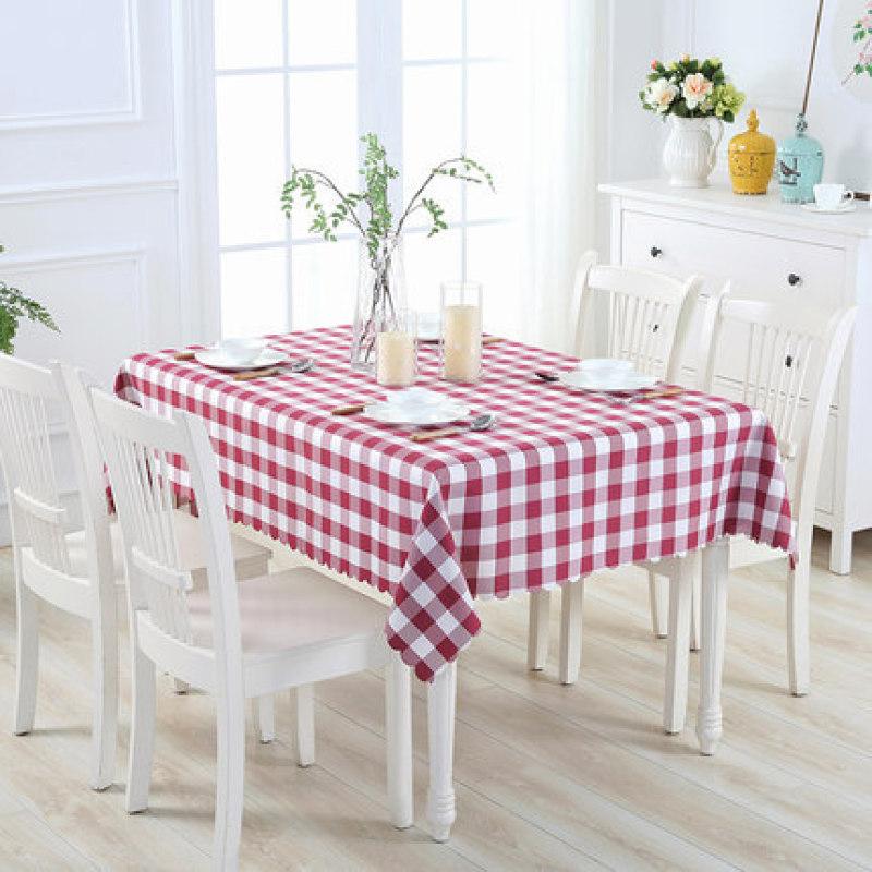 China  Plaid Round Polyester Table Cover Waterproof Iolproof Coffee Table Cloth table linens party tablecloths wedding