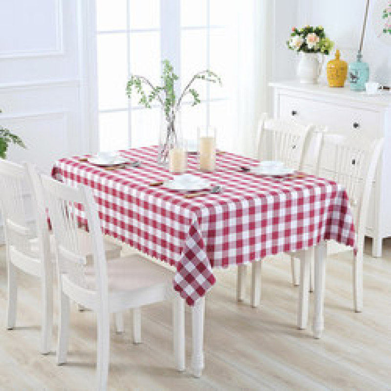 China  Plaid Round Polyester Table Cover Waterproof Iolproof Coffee Table Cloth table linens party tablecloths wedding