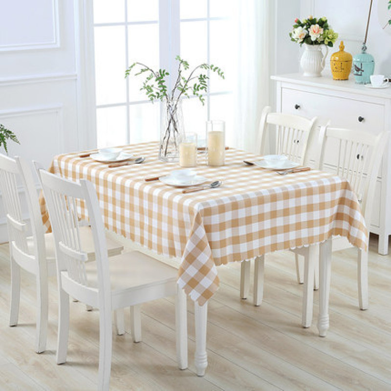China  Plaid Round Polyester Table Cover Waterproof Iolproof Coffee Table Cloth table linens party tablecloths wedding