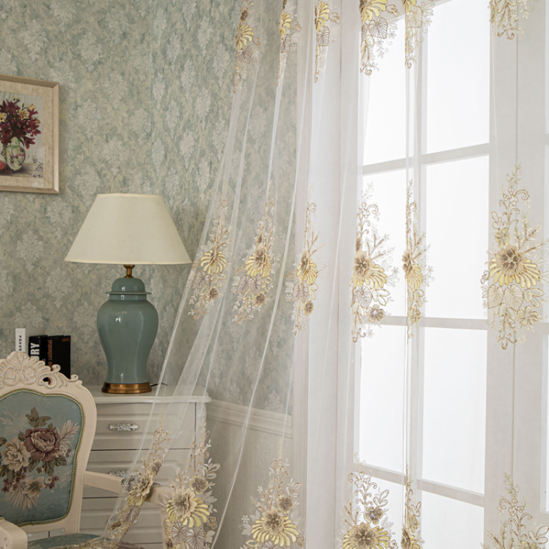 Europa turkish curtain, Contener home embroid sheer modele de rideaux salon/