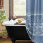 OEM Waffle Weave Shower Curtains,  Wholesale Printed Shower Curtains with Tassel$