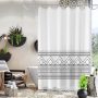 OEM Waffle Weave Shower Curtains,  Wholesale Printed Shower Curtains with Tassel$