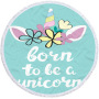 New Unicorn Print Round Beach Towel, Custom Microfiber Beach Towels for Kids#