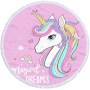 New Unicorn Print Round Beach Towel, Custom Microfiber Beach Towels for Kids#