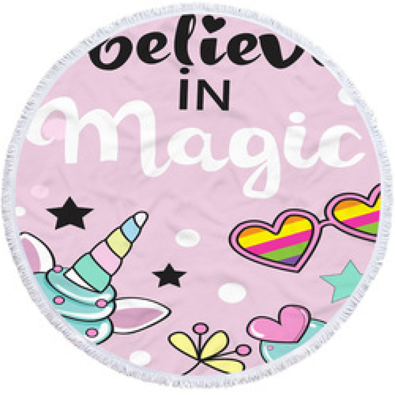 New Unicorn Print Round Beach Towel, Custom Microfiber Beach Towels for Kids#