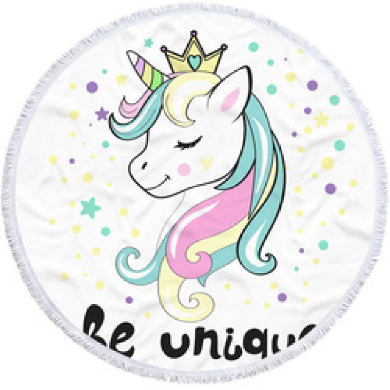 New Unicorn Print Round Beach Towel, Custom Microfiber Beach Towels for Kids#