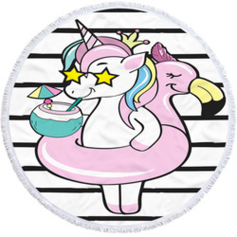 New Unicorn Print Round Beach Towel, Custom Microfiber Beach Towels for Kids#