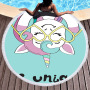 New Unicorn Print Round Beach Towel, Custom Microfiber Beach Towels for Kids#