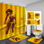 2020 Unique Style African Exotic Women Waterproof Shower Curtains Set, Wholesale Mildewproof Shower Curtain Set/
