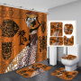 2020 Unique Style African Exotic Women Waterproof Shower Curtains Set, Wholesale Mildewproof Shower Curtain Set/