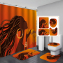 2020 Unique Style African Exotic Women Waterproof Shower Curtains Set, Wholesale Mildewproof Shower Curtain Set/