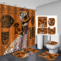 2020 Unique Style African Exotic Women Waterproof Shower Curtains Set, Wholesale Mildewproof Shower Curtain Set/