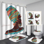 2020 Unique Style African Exotic Women Waterproof Shower Curtains Set, Wholesale Mildewproof Shower Curtain Set/