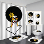 2020 Unique Style African Exotic Women Waterproof Shower Curtains Set, Wholesale Mildewproof Shower Curtain Set/
