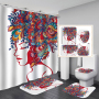 2020 Unique Style African Exotic Women Waterproof Shower Curtains Set, Wholesale Mildewproof Shower Curtain Set/