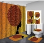 2020 Unique Style African Exotic Women Waterproof Shower Curtains Set, Wholesale Mildewproof Shower Curtain Set/