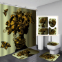 2020 Unique Style African Exotic Women Waterproof Shower Curtains Set, Wholesale Mildewproof Shower Curtain Set/