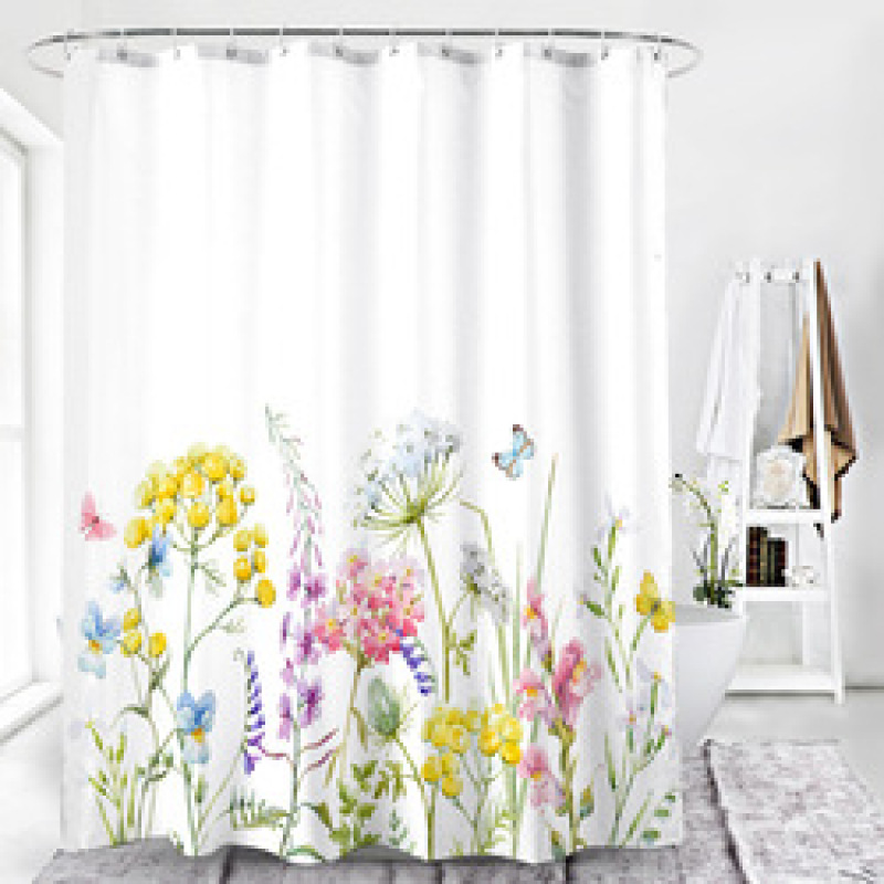 Drop shipping can custom Factory direct sale shower curtain ,polyester bathroom curtain for sale